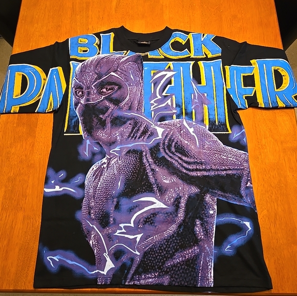 BLACK PANTHER AOP T Shirt Size XL MARVEL Avengers Movie Modern Boot - Picture 1 of 2